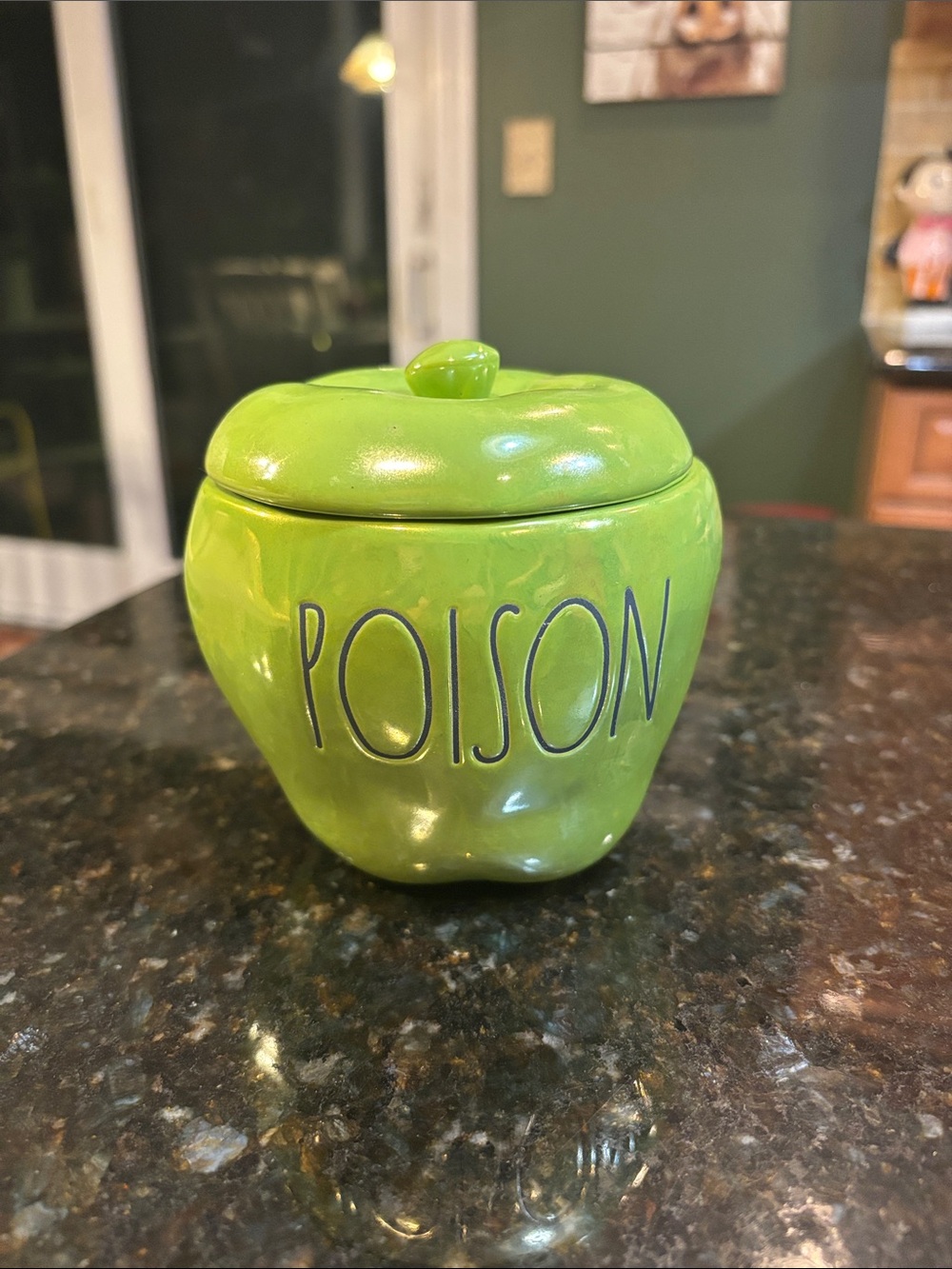 New Rae Dunn Ceramic Green Poison Apple Candle